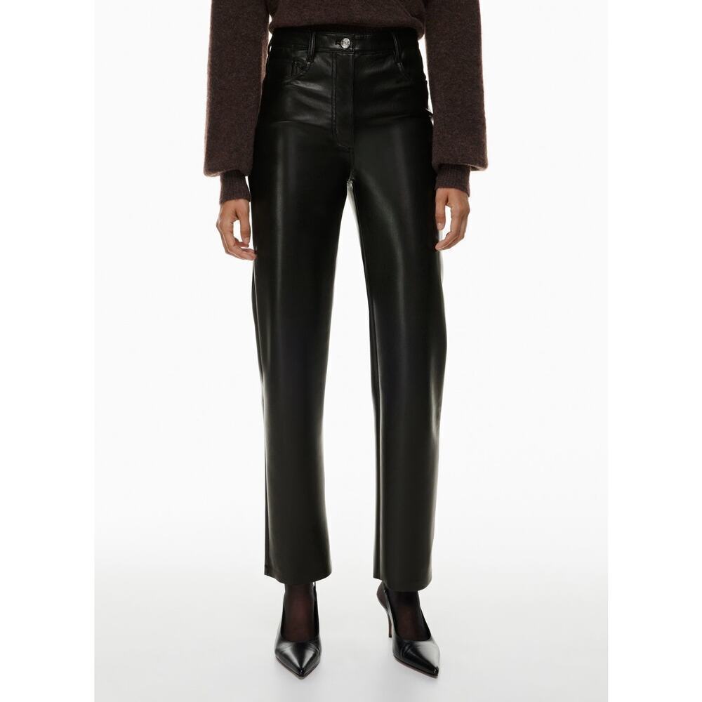 Wilfred Aritzia Melina Vegan Leather High waisted straight leg Pant size 6